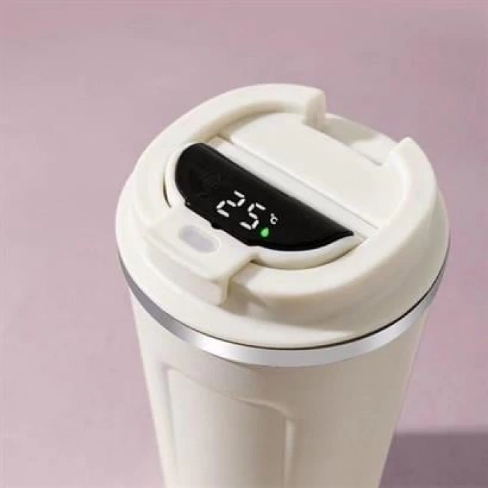 TUFEYO Paslanmaz Çelik Isı Yalıtımlı  Sızdırmaz Isı Ölçerli Dijital Ekranlı Kahve ve Çay Termosu