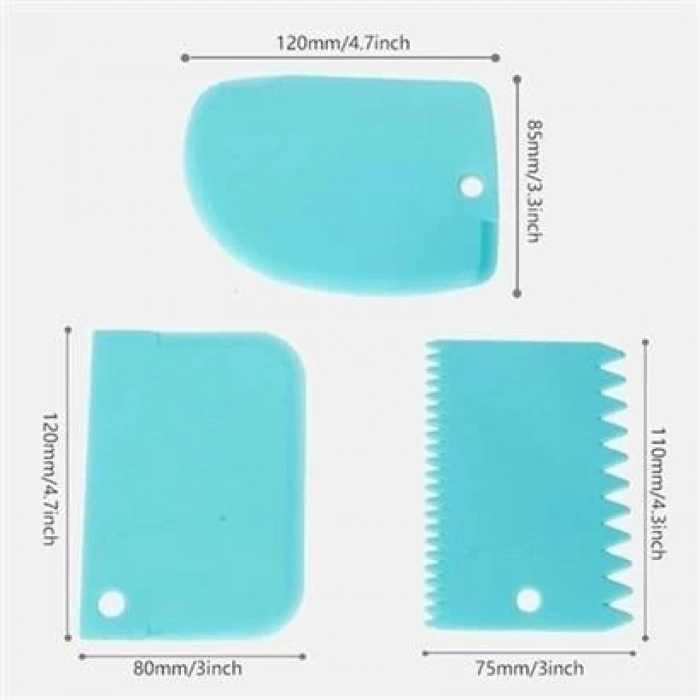 TUFEYO Pasta Hamur Şekillendirici Spatula Kesici Kazıyıcı Dekoratör Set