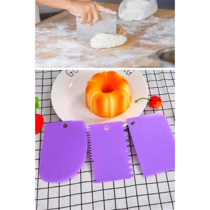 TUFEYO Pasta Hamur Şekillendirici Spatula Kesici Kazıyıcı Dekoratör Set