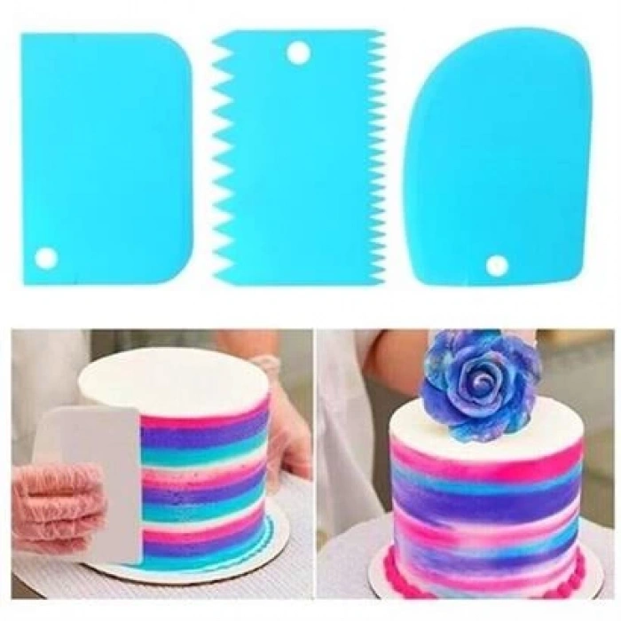 TUFEYO Pasta Hamur Şekillendirici Spatula Kesici Kazıyıcı Dekoratör Set