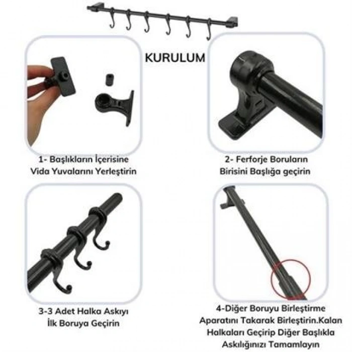 TUFEYO Retro Ferforje Askılı Siyah  Ahşap Kulplu Düzenleyici Mutfak Sepeti