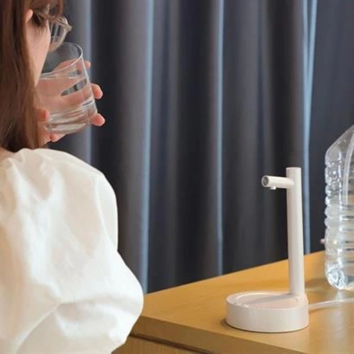 TUFEYO  Şarjlı Hızlı Ve Sessiz Masaüstü Akıllı Damacana Su Pompası,Başucu Otomatik Su Sebili