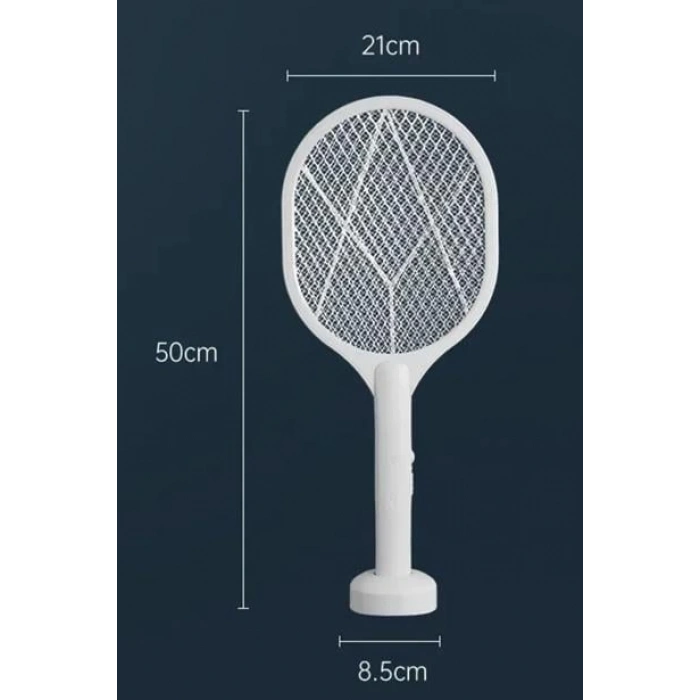 TUFEYO Şarjlı Sinek Öldürücü Masaüstü Standlı,Mor Işık Sinek Kovucu Raket 5w