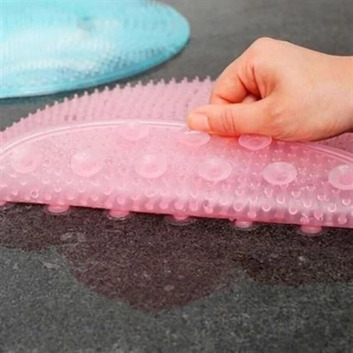 TUFEYO Silikon Fırçalı Banyo Masaj Matı ve  Ayaklar için Topuk Masaj Paspası