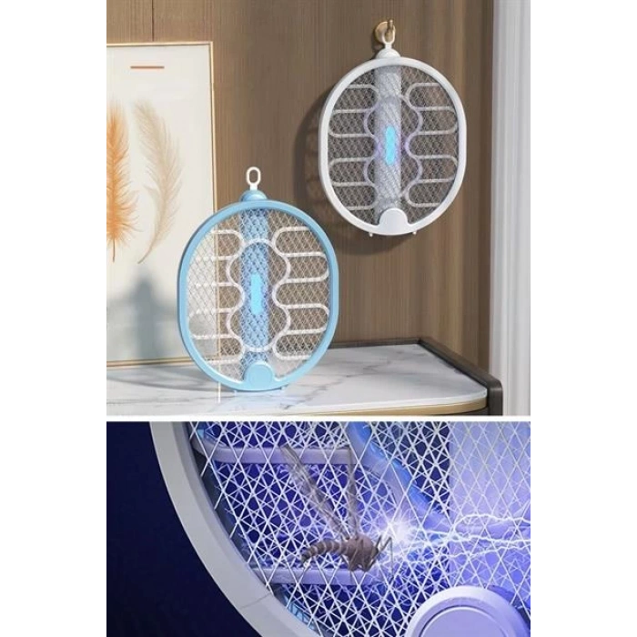 TUFEYO Sinek Öldürücü Masaüstü Olabilen Katlanabilir Şarjlı Sinek Raketi 5W 400mAh