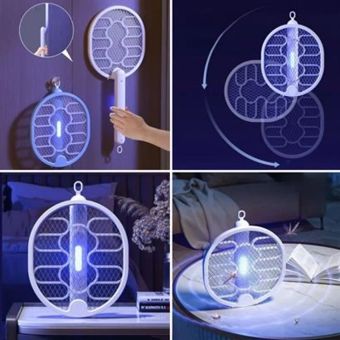 TUFEYO Sinek Öldürücü Masaüstü Olabilen Katlanabilir Şarjlı Sinek Raketi 5W 400mAh