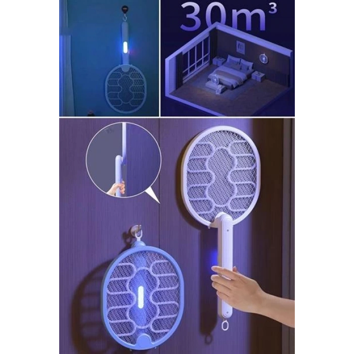 TUFEYO Sinek Öldürücü Masaüstü Olabilen Katlanabilir Şarjlı Sinek Raketi 5W 400mAh