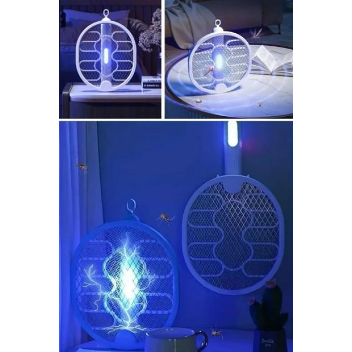 TUFEYO Sinek Öldürücü Masaüstü Olabilen Katlanabilir Şarjlı Sinek Raketi 5W 400mAh