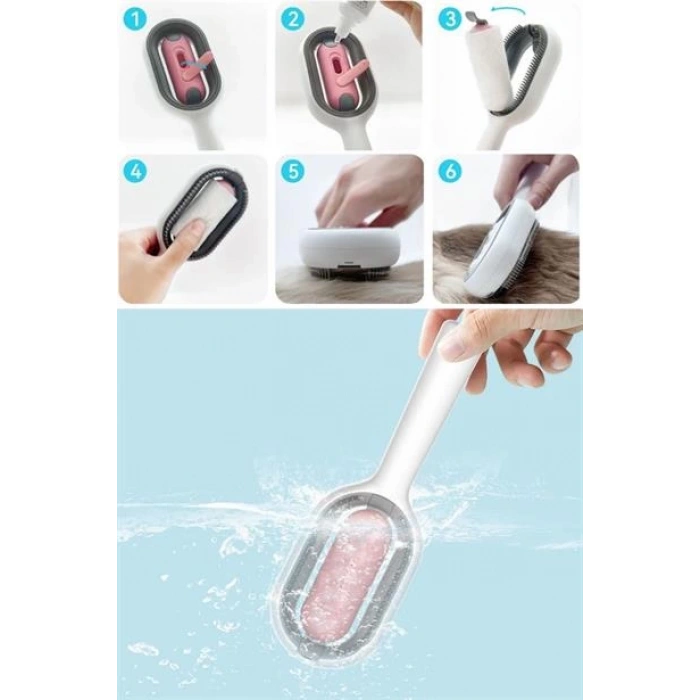 TUFEYO Su Hazneli Kedi ve Köpek Tüyü Toplamama Fırçası Su Hazneli Pet Tarağı