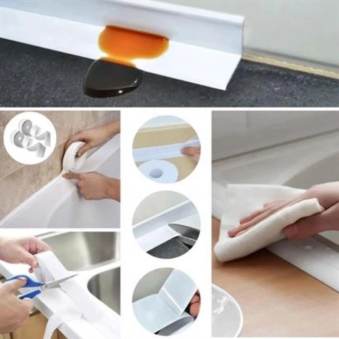 TUFEYO  Su Sızdırmaz Banyo Mutfak Lavabo Küvet İzolasyon Şerit Bant,Lavabo Kenar Bandı 3.2 mt x 38 mm