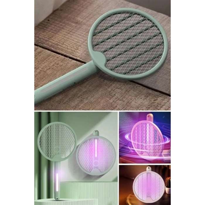 TUFEYO Tenis Raketi Tipi Masaüstü Olabilen Gece Lambalı Sinek Kovucu,Öldürücü Raket