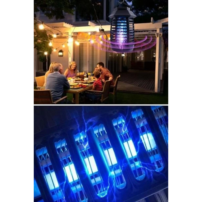 TUFEYO Tutma ve Asma Saplı Ledli Sinek Makinası 2W Sinek Öldürücü UV Mor Işıklı Aparat