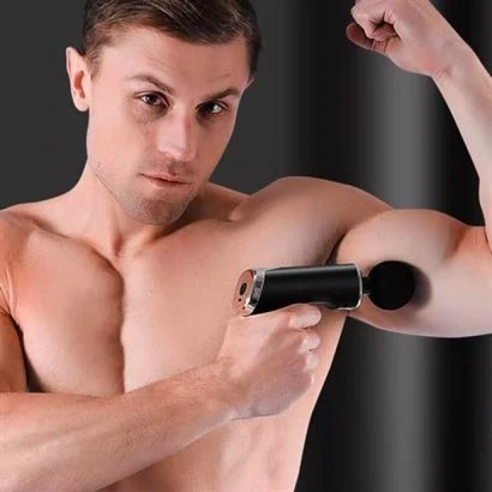 TUFEYO Type C Şarjlı Masaj Aleti 4 Farklı Masaj Başlıklı Darbeli Titreşimli Mini Masaj Tabancası