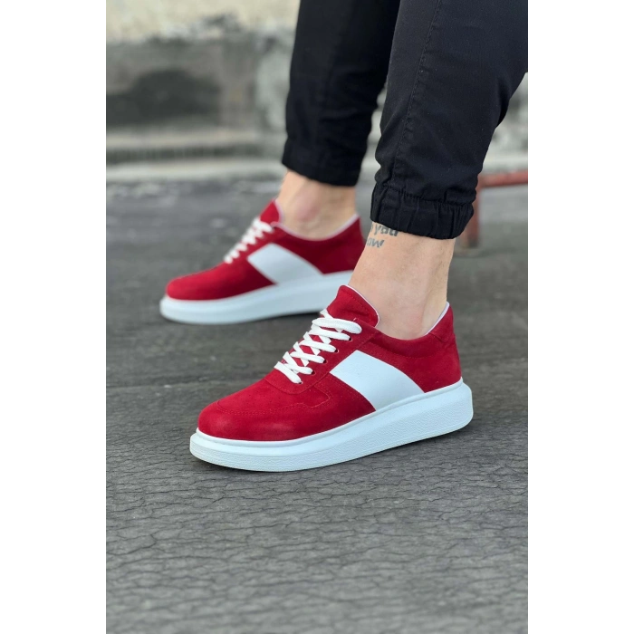WG011 Kırmızı Süet Erkek Casual Ayakkabı