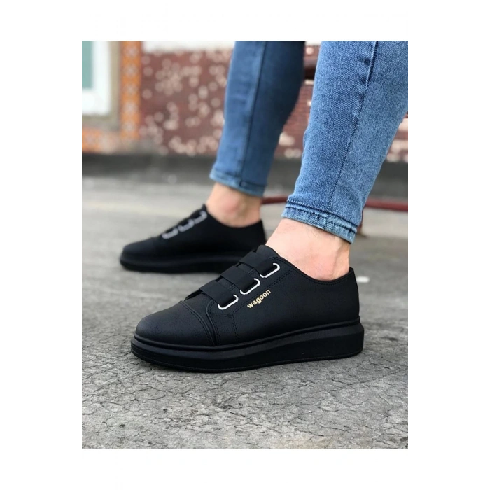 WG026 Kömür Kalın Taban Casual Erkek Ayakkabı
