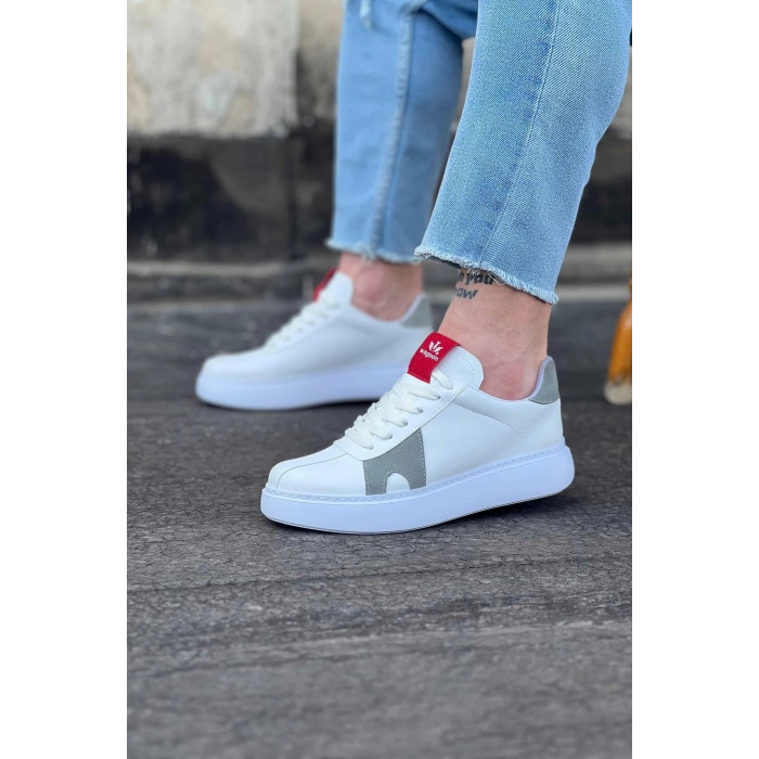 WG040 Beyaz Gri Erkek Casual Ayakkabı
