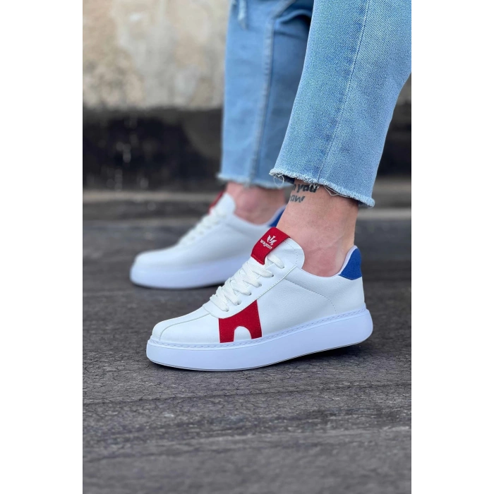 WG040 Beyaz Kırmızı Erkek Casual Ayakkabı