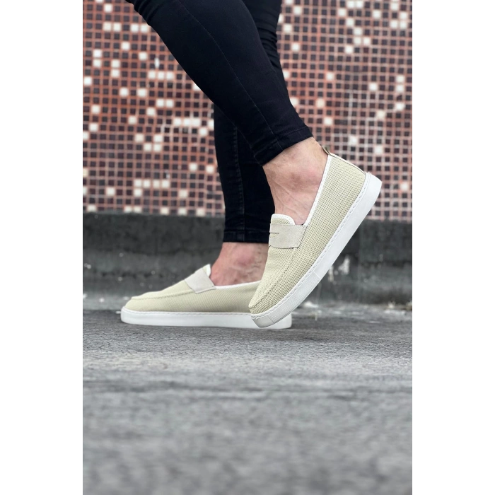 WG061 Bej Triko Babet Erkek Casual Ayakkabı