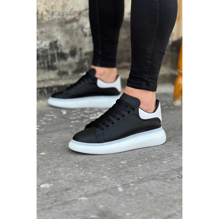WG095 Siyah Beyaz Erkek Casual Ayakkabı