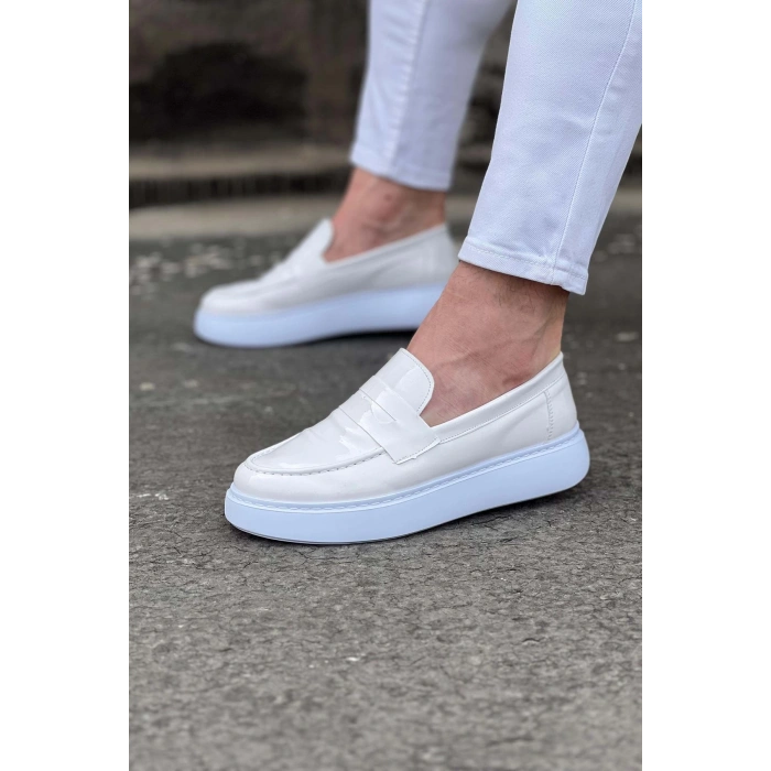 WG161 Beyaz Rugan Erkek Casual Ayakkabı