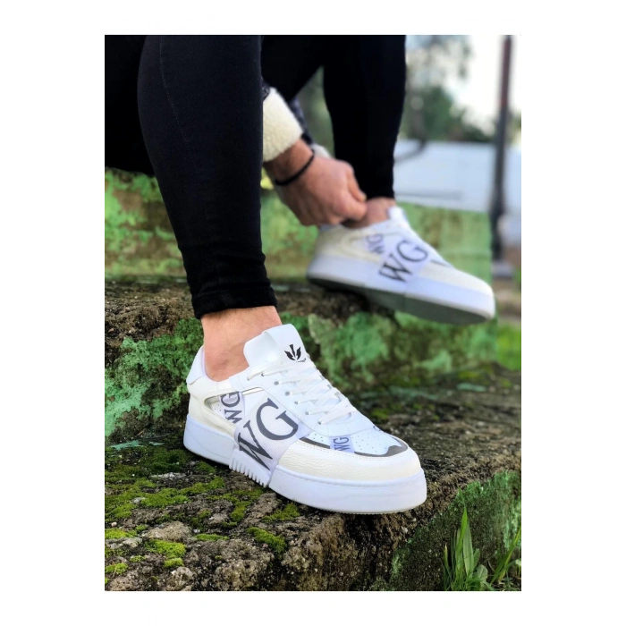 WG202 Beyaz Gri Erkek Günlük Ayakkabı