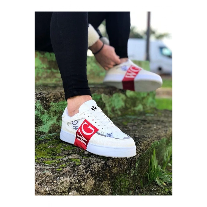 WG202 Beyaz Kırmızı Erkek Günlük Ayakkabı