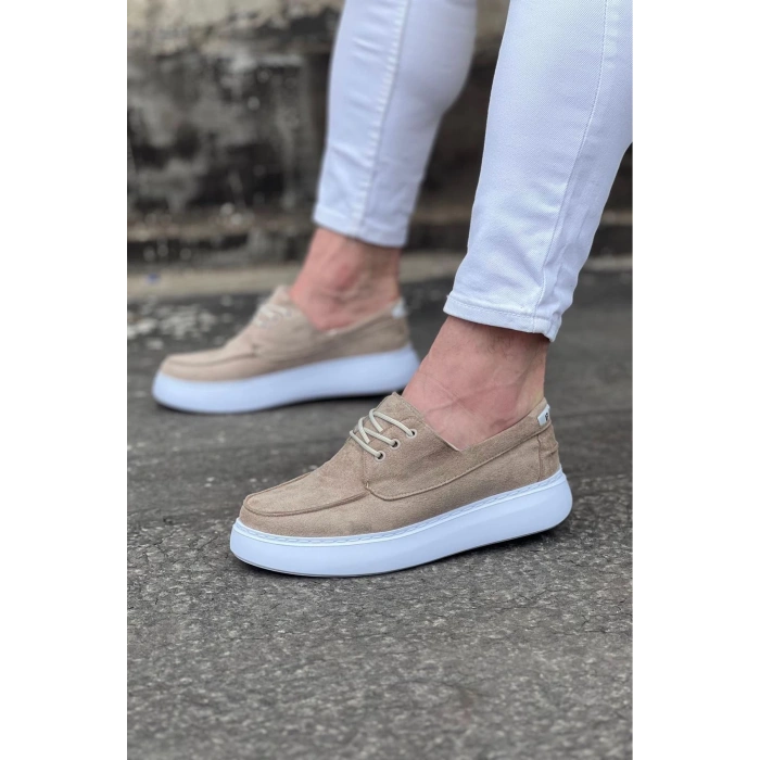WG508 Bej Süet Ortopedik Taban Erkek Casual Ayakkabı