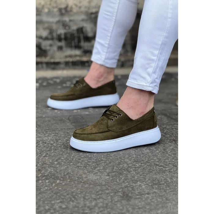 WG508 Haki Süet Ortopedik Taban Erkek Casual Ayakkabı