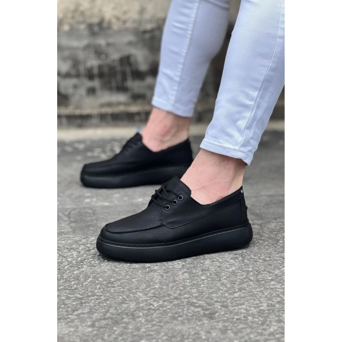WG508 Kömür Cilt Ortopedik Taban Erkek Casual Ayakkabı