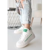 Estim Beyaz Cilt Yeşil Detaylı Bağcıklı Spor Ayakkabı