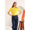 Triko Kumaş Balıkçı Fitilli Kadın  Bluz-Sarı