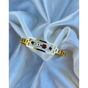 Gold Renkli Şekilli Çelik Kelepçe