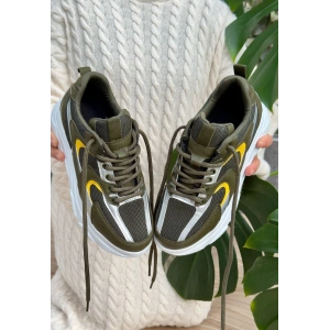 Cata Yeşil Cilt Hardal Detaylı Spor Ayakkabı