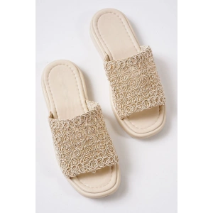 Claris Nude Örgü Terlik