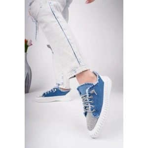 Enber Mavi Kot Bağcıklı Spor Ayakkabı