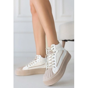 Estim Beyaz Cilt Vizon Detaylı Bağcıklı Spor Ayakkabı