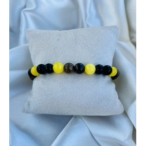 KAPLANGÖZÜ - SARI SIKMA DOĞAL TAŞ BİLEKLİK