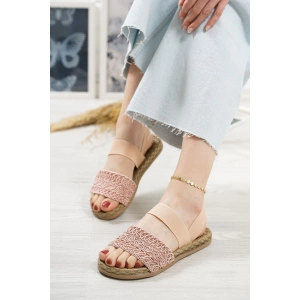 Marri Pudra Dantel Lastikli Sandalet