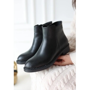 Moed Siyah Cilt Topuklu Bot