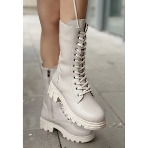 Nabah Bej Cilt Bağcıklı Bot