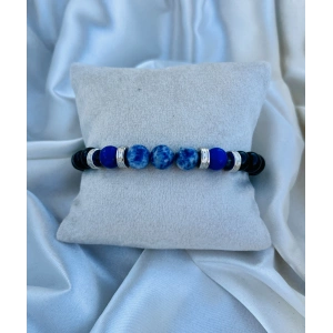 Siyah-Mavi Sodalit Doğal Taş Bileklik