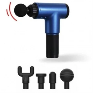 TUFEYO 4 Başlıklı 6 Seviye Hız Ayarlı Vurmalı Kas Yoğurmalı Titreşimli Masaj Tabancası Aleti