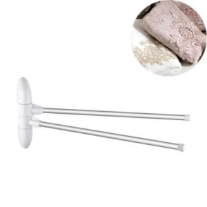TUFEYO Eloksallı 2 Kollu Havlululuk Banyo Duş Havlu Bornoz Askılığı