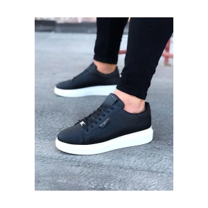 WG01 Siyah Delikli Erkek Yüksek Taban Ayakkabı