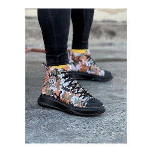 WG017 Koyu Askeri Erkek Yarım Bilek Casual Ayakkabı