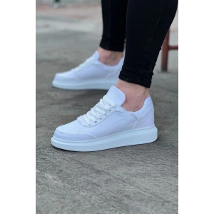 WG018 Beyaz Kot Kumaş Erkek Casual Ayakkabı