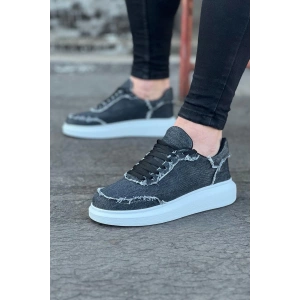 WG018 Gri Kot Kumaş Erkek Casual Ayakkabı