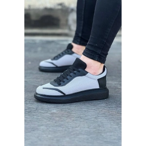 WG019 Gri Siyah Triko Erkek Casual Ayakkabı