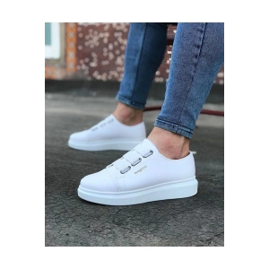 WG026 Beyaz Kalın Taban Casual Erkek Ayakkabı