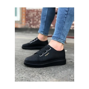 WG026 Kömür Kalın Taban Casual Erkek Ayakkabı